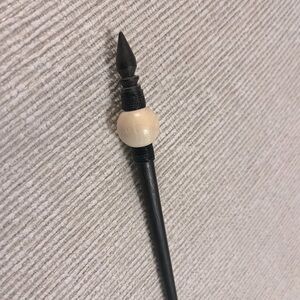 Simplistic Handcrafted Black and Cream Hair Stick